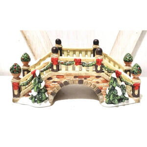 Grandeur Noel Victorian Village BRIDGE Evergreens Cobblestones 2003 Christmas